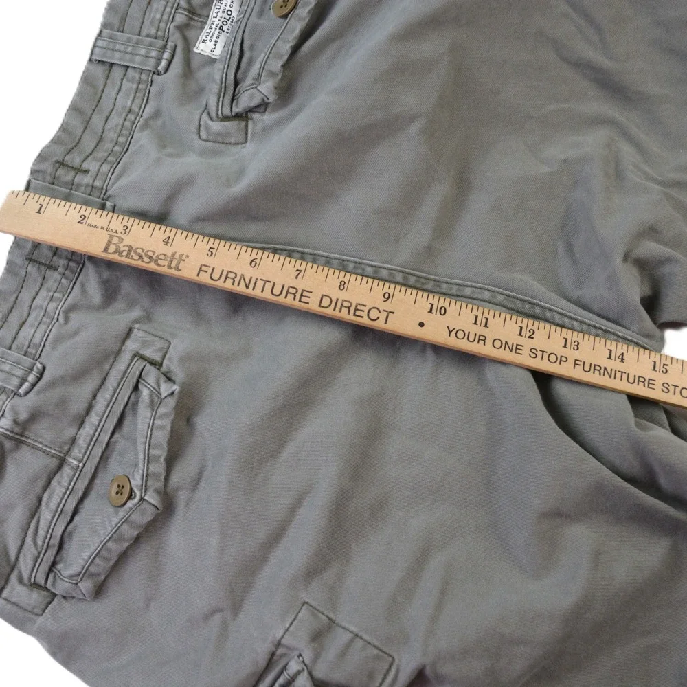 Polo Ralph Lauren Mens 38 Cargo Shorts Gray Classic Chino Cotton Utility